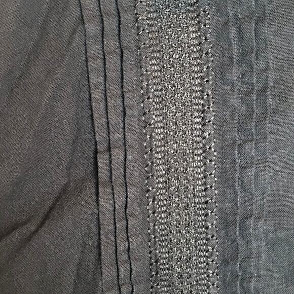 Island Passport Black Mens 3XLT Button Hawaiian Shirt Short Sleeved Linen Blend - Picture 4 of 14